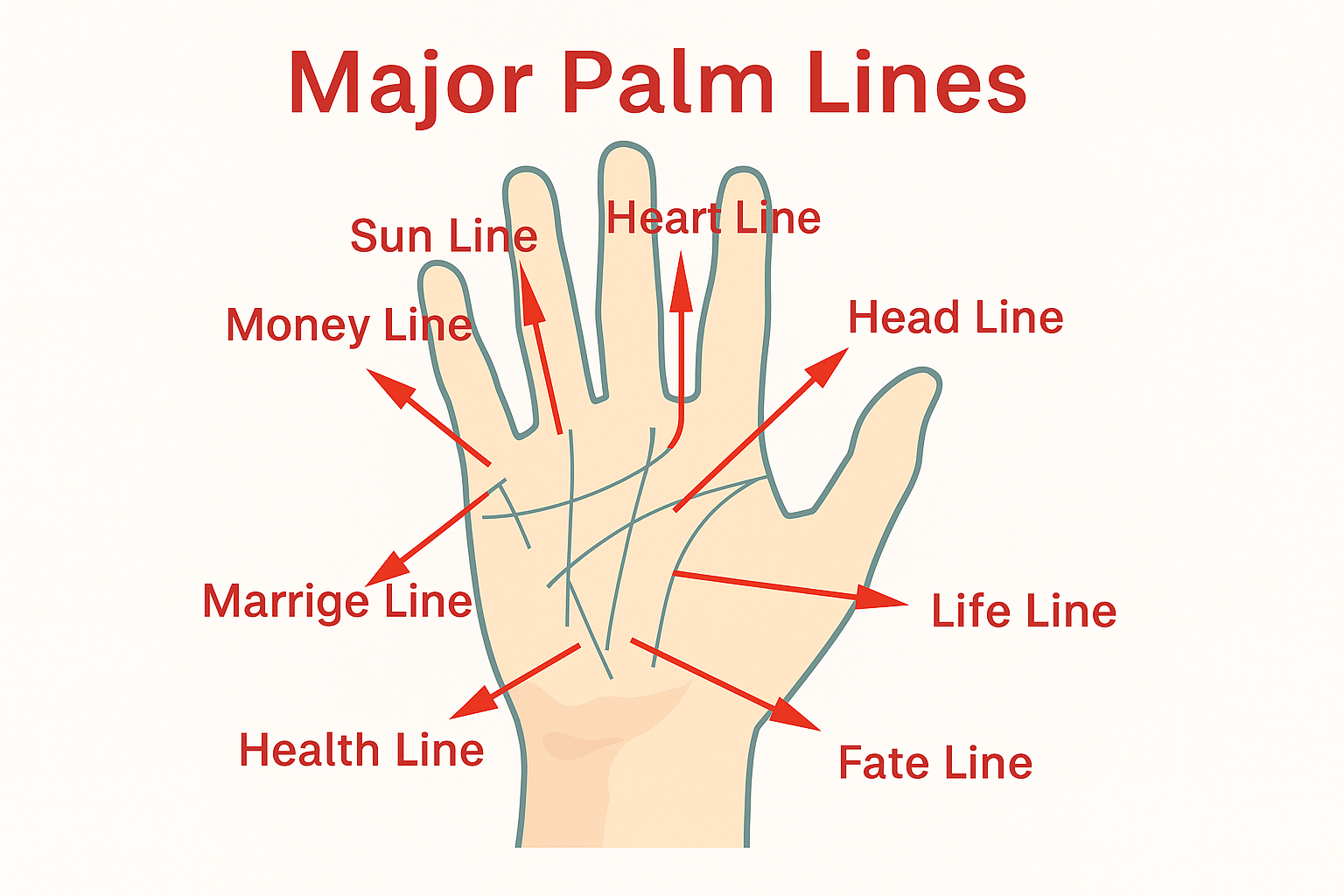 Major Palm lines in Palmistry